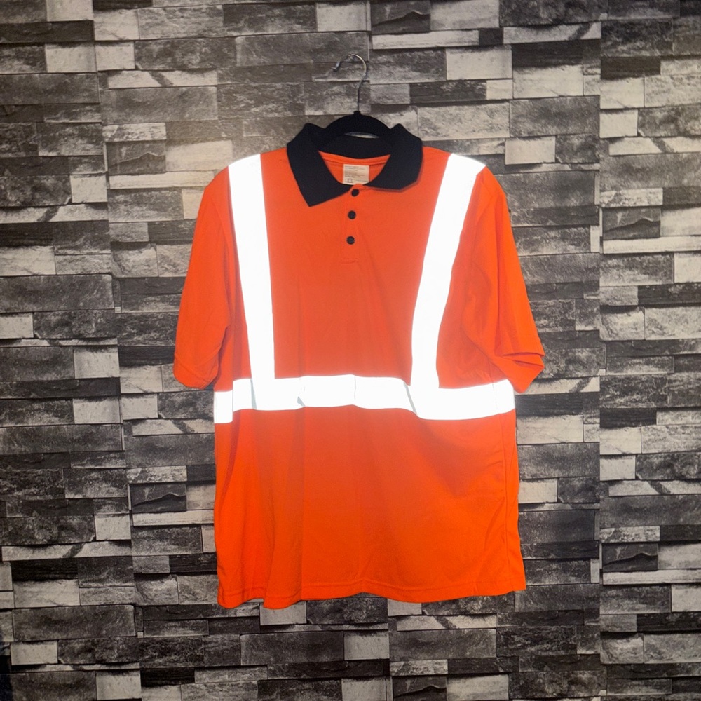 Wawa safety polo Men's Orange Reflective Polo Shirt